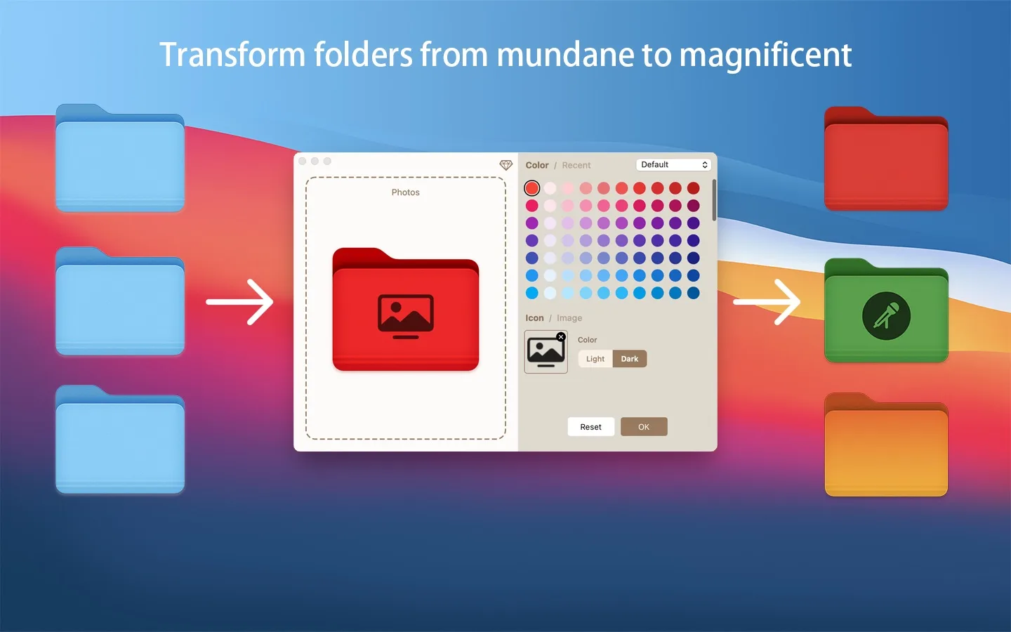 Colorful Folder interface